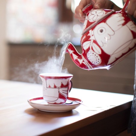 Tazza da tè con piattino Uccello Bianco TZ72CN Mangiallegro Tazza da tè con piattino Uccello Bianco TZ72CN Mangiallegro